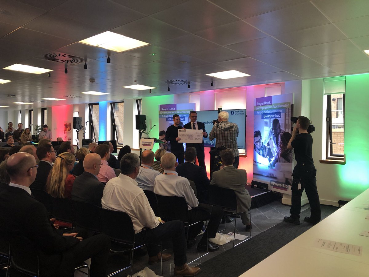 Congratulations to <a href="/pyramidwifi/">Pyramid</a> for winning £1000 at the #Glasgow Royal Bank Entrepreneur Accelerator launch event pitching competition 🗣🍾 #Powerup #powerupglasgow