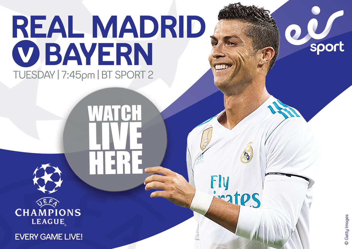 Real Madrid &amp; Liverpool have one foot each in the final!
Bayern Munich &amp; Roma are out to change that!

We've got both <a href="/ChampionsLeague/">UEFA Champions League</a> semi-final 2nd legs live on the eir sport pack this week! #UCL 🏆