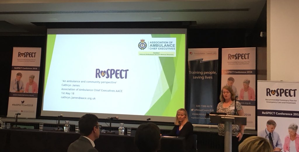 steveburn's tweet photo. Interesting ambulance and community perspective on ReSPECT from Cathryn James @AACE_org at #ReSPECTConf2018 @ResusCouncilUK @NWAmbulance https://t.co/KaJ4BcQAUi