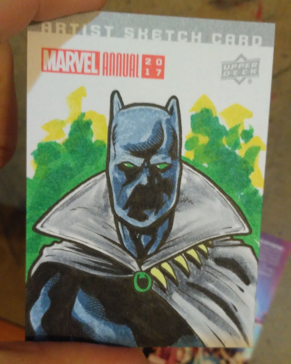 YenSanArt's tweet photo. Black panther #marvelannual2017 @upperdeckent #artistsketchcard
#marvelupperdeck #upperdeckcards #upperdecks #marvelannual #marvel2017 #marvel  #panteranegra #sketchcard #blackpanther #avengers #vengadores #wakanda https://t.co/DmctycTubi