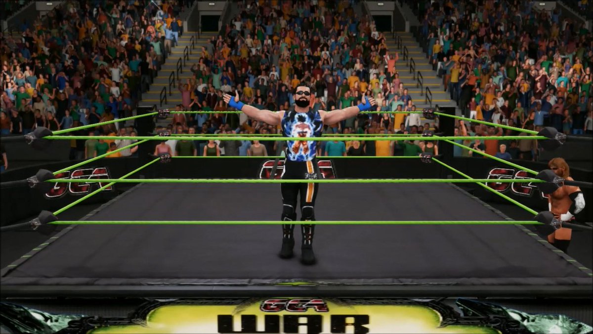 GCAWRESTLING2K's tweet photo. In the final match on the #GCAWarOfTheRealms Pre-Show this past Sunday night, #GCA's newest superstar @BradSkeensCaw debuted in a big way! When he defeated #HadeMercer &amp; #GranMachismo in a 3-Way, TLC match to capture the GCA eXtreme Championship! #GCAWrestling #WWE2K18 #YouTube https://t.co/uKdxPcgnL2
