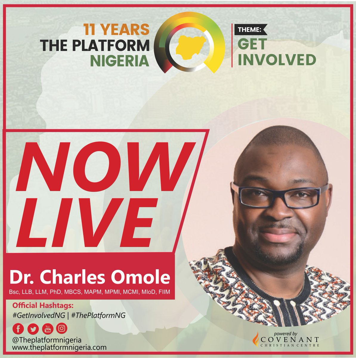 theplatformng's tweet image. Our next speaker is Dr. Charles Omole, @DrCOmole. He is a lawyer, leadership consultant, businessman, politician and strategist to governments across Europe and Africa and also a constitutional law scholar.
#GetInvolvedNG
#ThePlatformNG