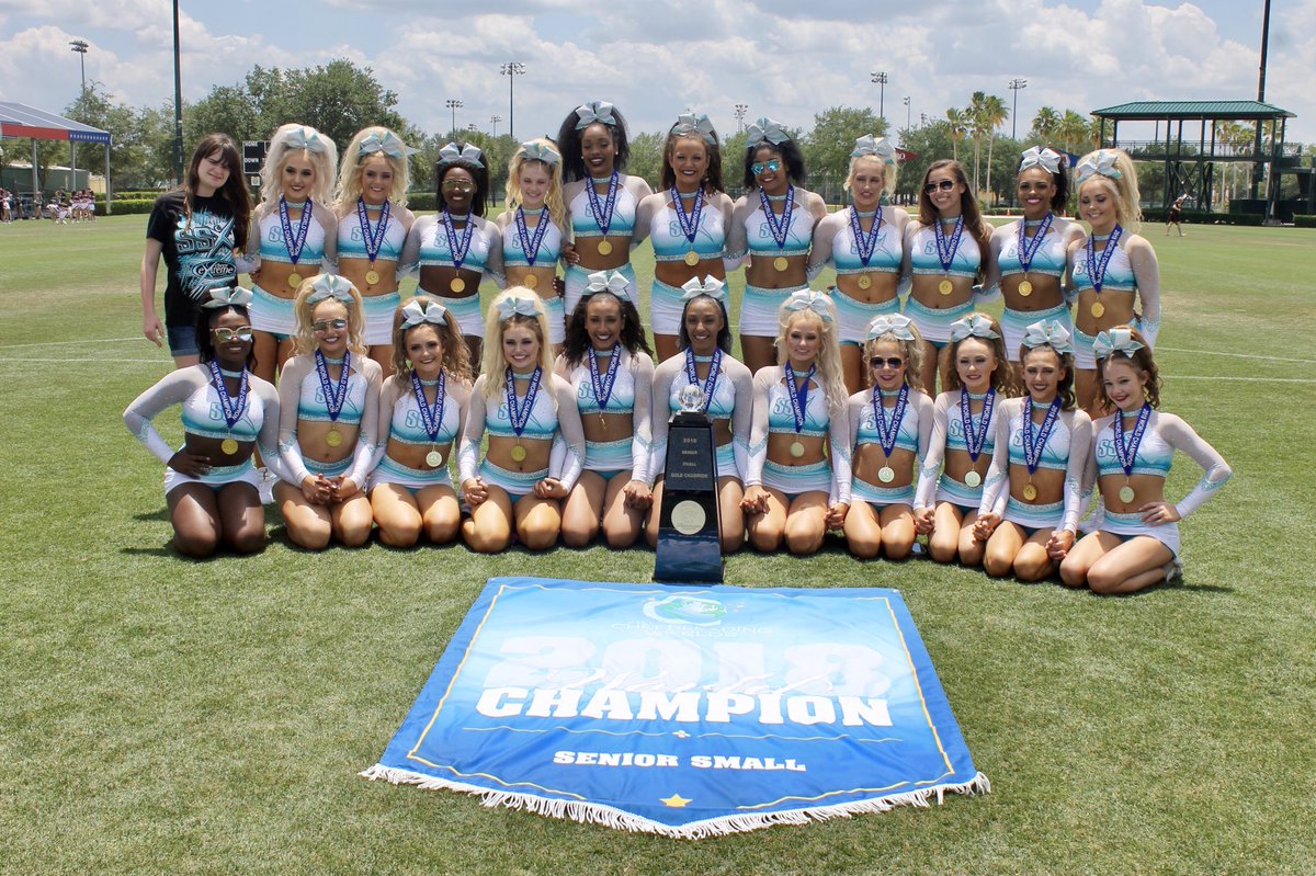 SSXSharks's tweet photo. We are honored to be the 2018 Small Senior Division World Champions! It was truly an amazing weekend! Thank you to our coaches and all of our fans for the support! We could not do it without you!  #SSX4L 💗🦈🌎💍 https://t.co/u9OYq6RsNZ
