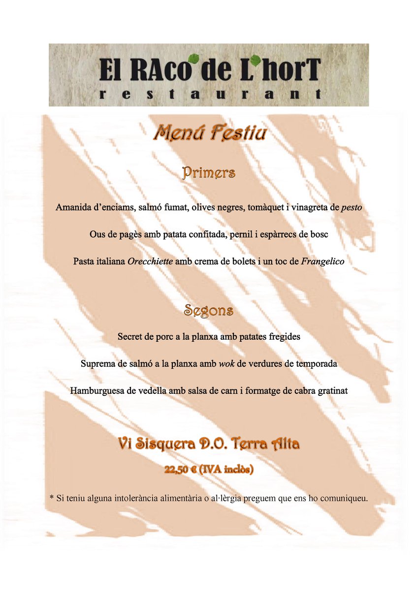 ElRAcodeLhorT's tweet image. Avui toca descansar!! Així que us deixem el nostre menú d&apos;avui per si no voleu treballar gens gens!! 😋 Feliç dia a tots!!!🍾🎉🎊