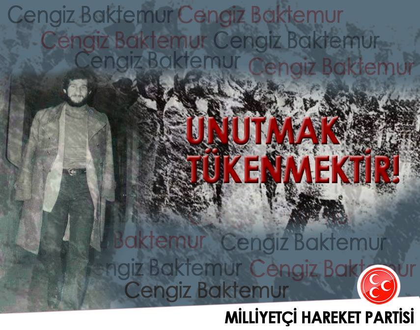 "Ülkücü gençliğin kahramanca çabaları ve verdiği büyük kayıplar elbette boşa gitmeyecektir..."

Şehit Cengiz Baktemur
1 Mayıs 1982 / Unutmak Tükenmektir.