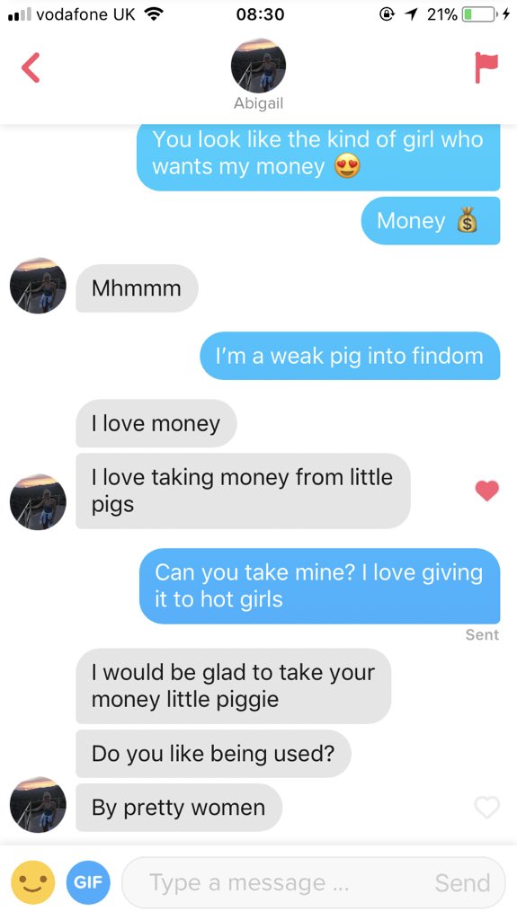 seanpaypig's tweet photo. This is why tinder is the greatest! #2018goals #findom #paypig @RTP1G @RT_Pup @RT4D1 @rtdumb @RTfaggot @rtserf @rtfindom @RTFindomPromo @rtserf @slavekane 🙈 https://t.co/r0fR5FRxDv