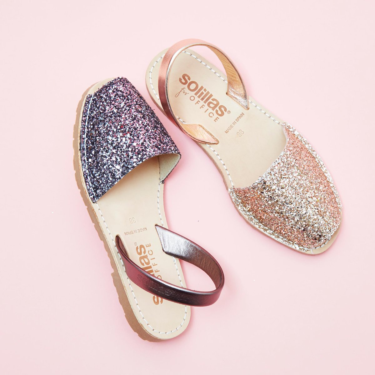 office glitter sandals