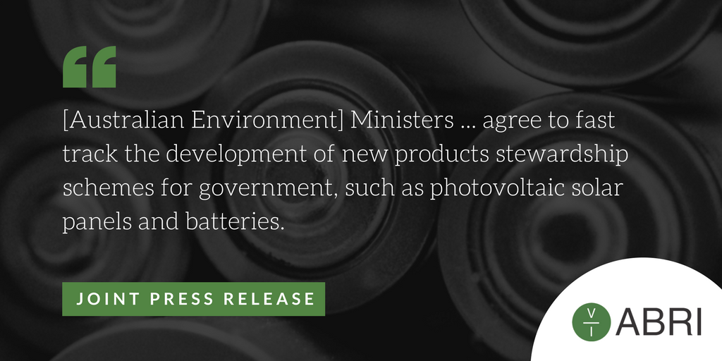 Batteries are once again on the agenda with the Australian Environment Ministers communicating support for battery stewardship. Their statement lays the groundwork for a much bigger focus on large energy storage batteries. batteryrecycling.org.au/battery-stewar… #energy #recycling #waste