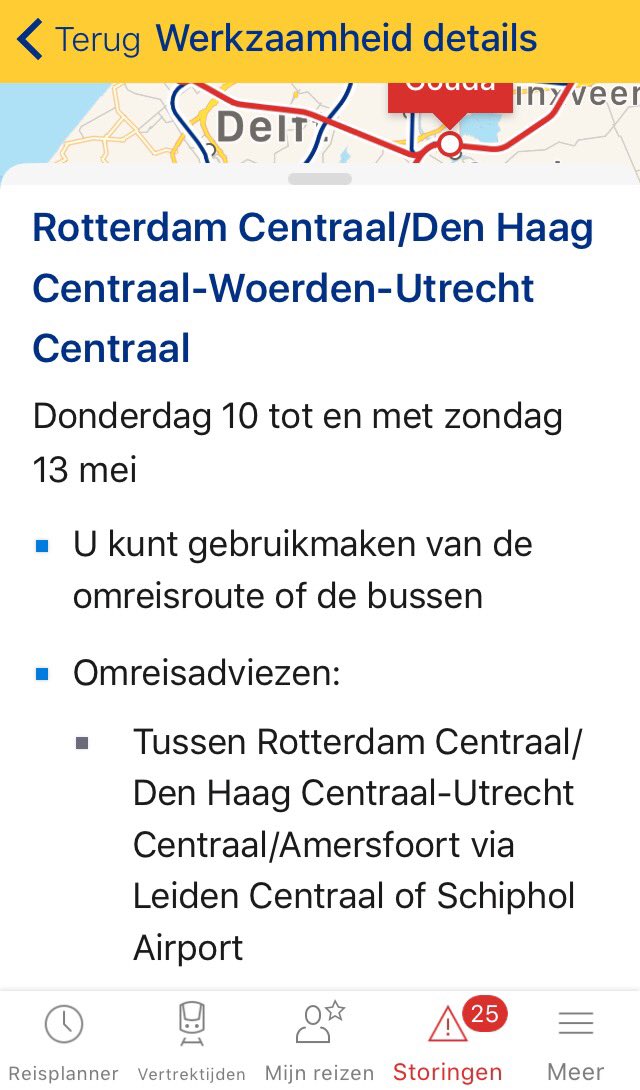 HansBraker's tweet photo. Geen treinen Hemelvaartsdag - ook mogelijk hinder voor deelnemers aan populaire evenement @GoudseKenS bij @AVGouda. Deelnemers proactief informeren? https://t.co/9IsU2mMfNH