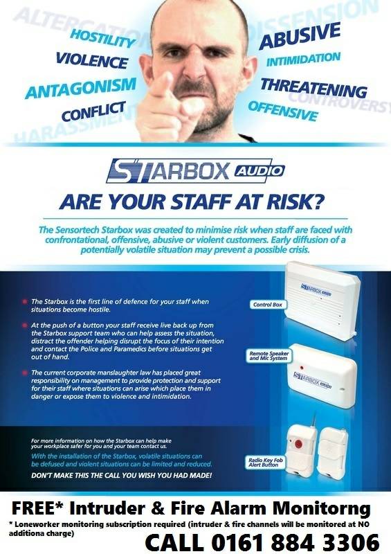 FREE Intruder &amp; Fire Alarm Monitoring as standard with our Staff Protection Packages. Reduce your costs with our multi discipline maintenance engineers for existing #fire &amp; #security systems in #manchester #salford Call 0161 884 3306