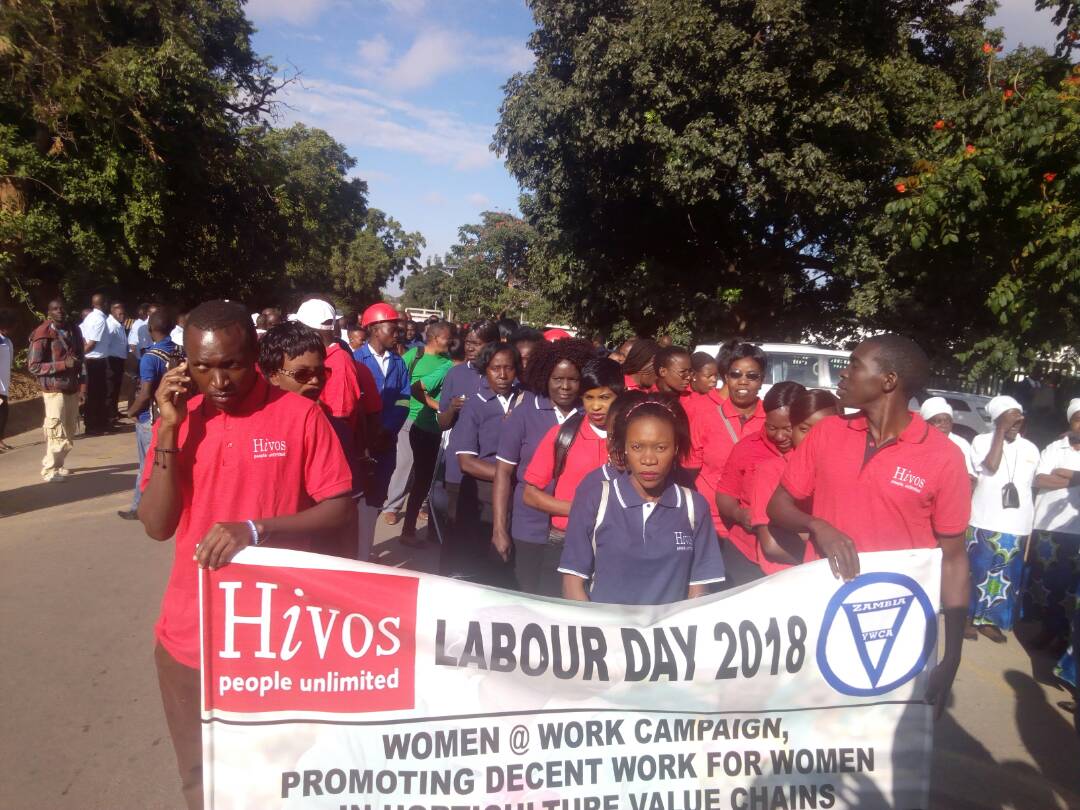 hivosrosa's tweet photo. Hivos Southern Africa Zambia and Young Women's Christian Association (YWCA) are today supporting 30 farm workers of York Farm to take part in commemorating Labour Day 2018. @KettySimasiku https://t.co/XWmRYSqk97
