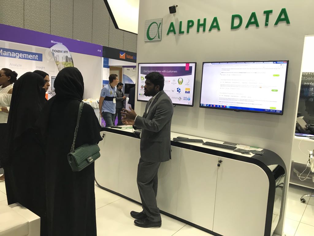 AlphaData's tweet image. Lot of discussion, exchange of information and ideas happening now at our busy stand (Booth B6) at #GISEC. Thank you all for showing up at our stand. @ciscomiddleeast #alphadata #YourSecurityPartner