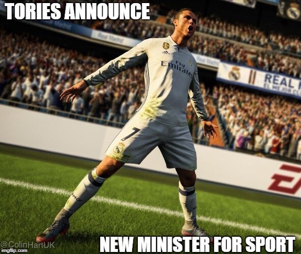 ColinHartUK's tweet photo. Tories announce new minister for sport #torypower #powerstance #torypowerstance https://t.co/OhIQS3CN0D
