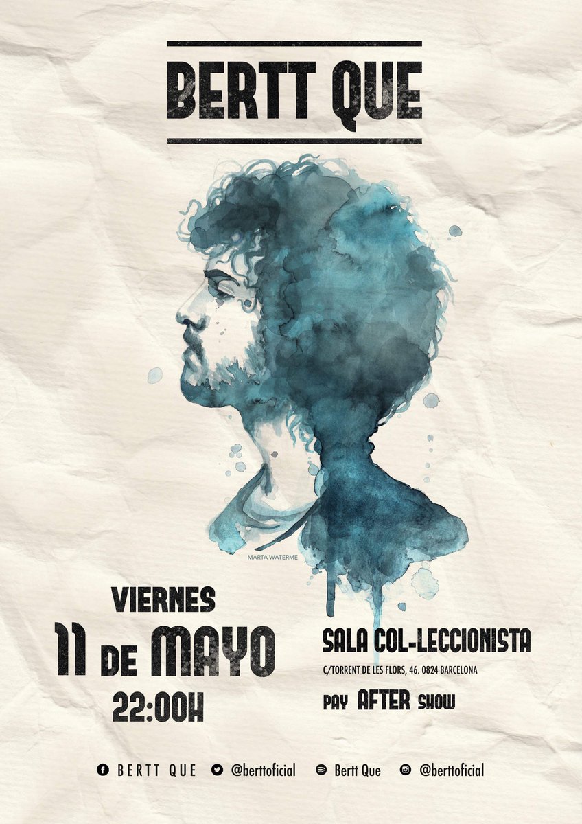 BerttQue's tweet photo. Amigos de Barna, os apuntáis? El 11 de Mayo, en @ElCollec con entrada PAY AFTER SHOW!!
#Barcelona #concierto #acústico #berttQue #Folktime #RT https://t.co/pQNoihH99B