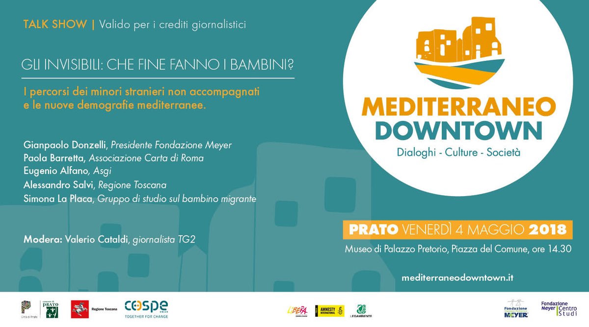 MedTownFestival's tweet photo. #programmainpillole secondo evento valido per i #creditigiornalisti "Gli invisibili. Che fine fanno i bambini?" Sono molti i bambini e i ragazzi non accompagnati che arrivano in Europa e devono affrontare una nuova vita da soli. https://t.co/PzAttBrBfr https://t.co/hndGxdEh1b