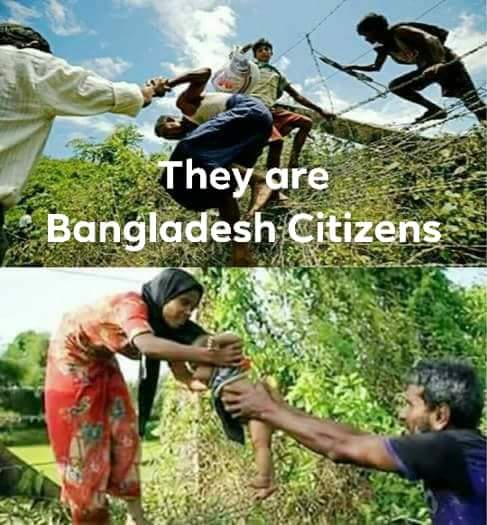 They are Bangladesh Citizens.
     They are Bangalis, not Rohingya.
     They pass Bangladesh-Myanmar border line
     without passport.
.
The word "Rohingya" never been found in the
records of British colony era.
.
They are illegal immagrants from population outburst Banga