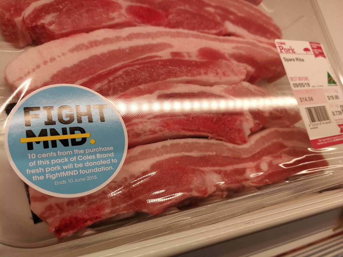 Get some pork on your fork 🐷🐽 Thanks to a new partnership with <a href="/coles/">Coles Supermarkets</a>, every pork product you buy from Coles helps raise awareness and funds for <a href="/FightMND/">FightMND</a>... Every dollar raised goes directly to research into finding new treatments and ultimately a cure for #MND #ALS