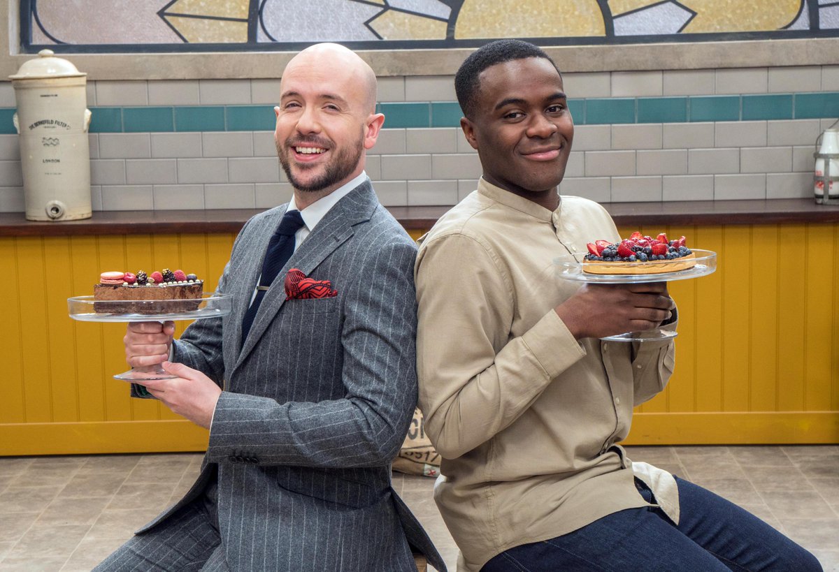 C4Press's tweet photo. Q&amp;A with the lovely @LiamcBakes and @tomallencomedy who present Bake Off: The Professionals  #GBBO
https://t.co/IHckCxu8RL https://t.co/h7b19gI8Bt