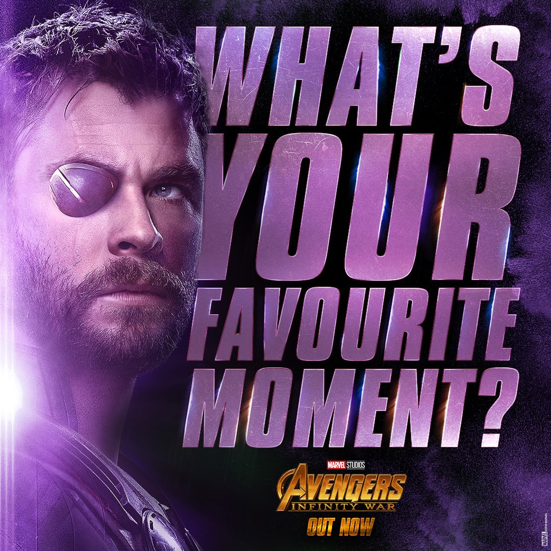 MarvelUK's tweet photo. There are so many to choose from, but what was your favourite moment in Avengers: #InfinityWar? No spoilers please! https://t.co/o57cu21FEN