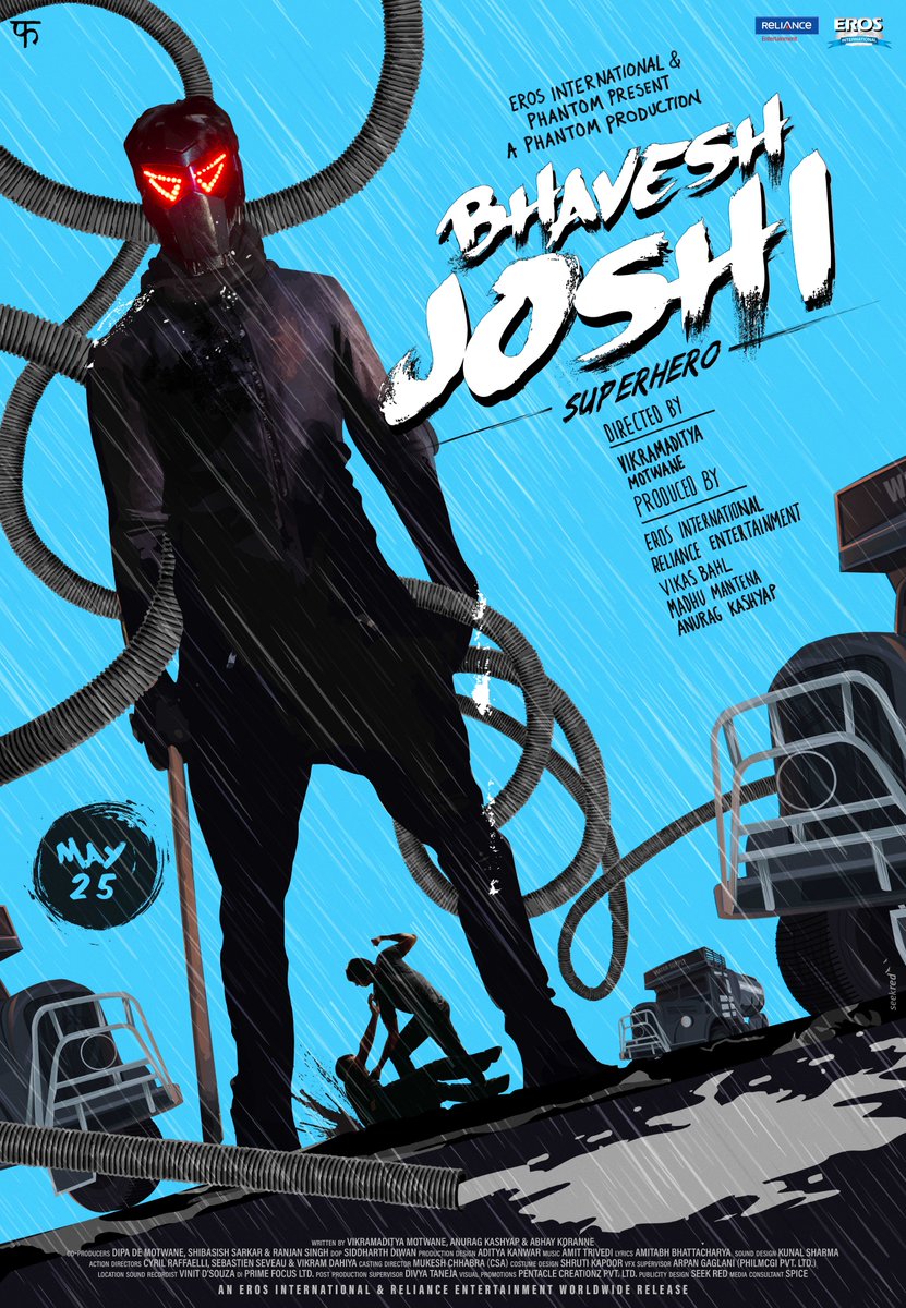 He stands tall amongst the wrong! Find out more tomorrow.
#BhaveshJoshiSuperhero trailer out tomorrow.

#VikramadityaMotwane @HarshKapoor_ @ErosNow @RelianceEnt #VikasBahl @MadhuMantena @anuragkashyap72 @Ashishsverma  @ItsAmitTrivedi #PriyanshuPainyuli