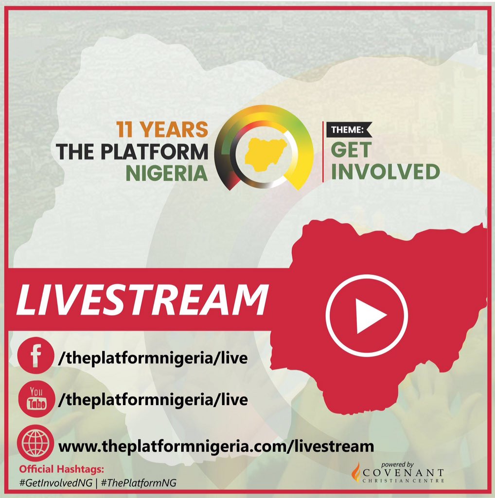 CovenantCCentre's tweet image. You couldn't make it to The Platform Nigeria 2018 and would like to still be involved? Not to worry, we've got you covered. The Platform Nigeria 2018 is now live!

#ThePlatformNG #GetInvolvedNG