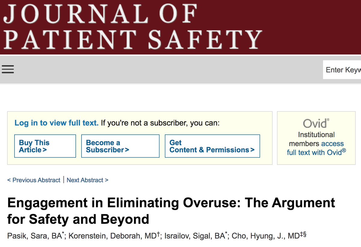 hvpaa's tweet photo. "Medical overuse is defined as the provision of healthcare services whose potential for harm exceeds benefit...medical overuse is pervasive
&amp; increasingly identified as a threat to patient safety." @HyungChoMD @HighValueCare @JHM_Armstrong https://t.co/yHjOVVOV4b https://t.co/7jboJPZybc