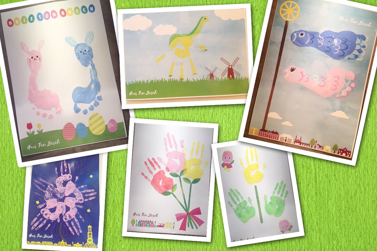 ハウステンボス公式 Pa Twitter キャラクターショップ クートでは 手形 足形おもしろアート のワークショップを5 6まで開催中 6種類から選べる台紙に 手と足でポンポンとスタンプするだけだからとっても簡単 旅の記念に お子さまの成長と思い出を残してみませ