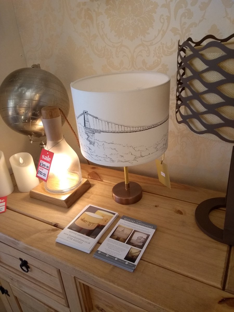 Always trying new ways to promote. Clifton Suspension Bridge Lampshade found in Ablectrics, Gloucester Road @ablectrics @GloucesterRoad @bristolindies @glosrdcentral @CliftonSBridge #lampshades #uniquelighting #bespoke