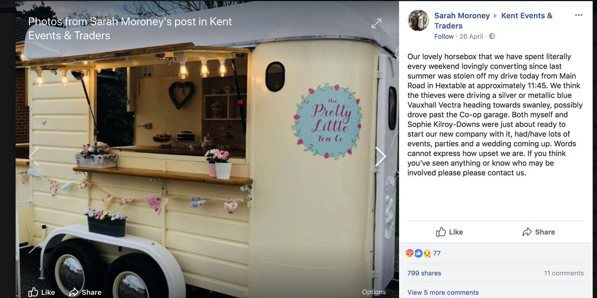 Very sad to hear about this stolen wedding horsebox in Kent.  Please could all my wedding friends keep an eye out for this #stolen #kentweddings #sussexweddings #wiltshireweddings #cornishweddings