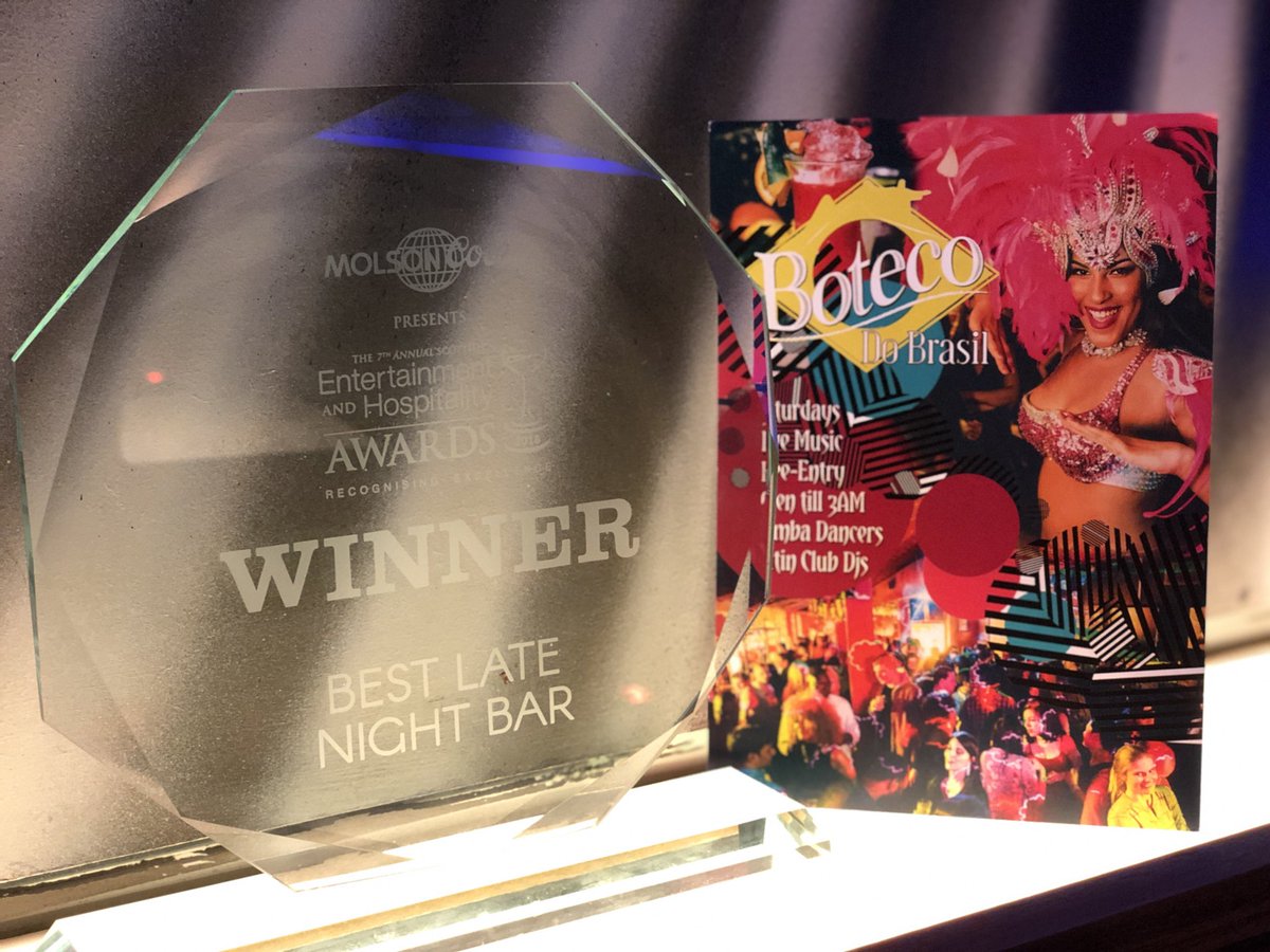 botecodobrasil's tweet photo. Boteco Do Brasil is named the Best Late Night Bar in Scotland! #ent18 https://t.co/z0vxPT8Fej