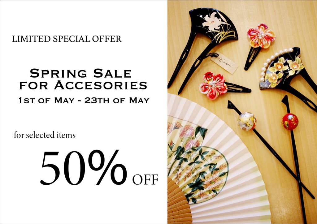 WasoukanEurope's tweet photo. The sun is out, it’s time to spice up our hairdo with some cute Japanese accent pieces! Come in the shop and browser through the huge variety of traditional #hairpins . For this short period we offered a discount of 50% to encourage you to embrace your inner #japaneseprincess ! https://t.co/AEoe3XwkL7