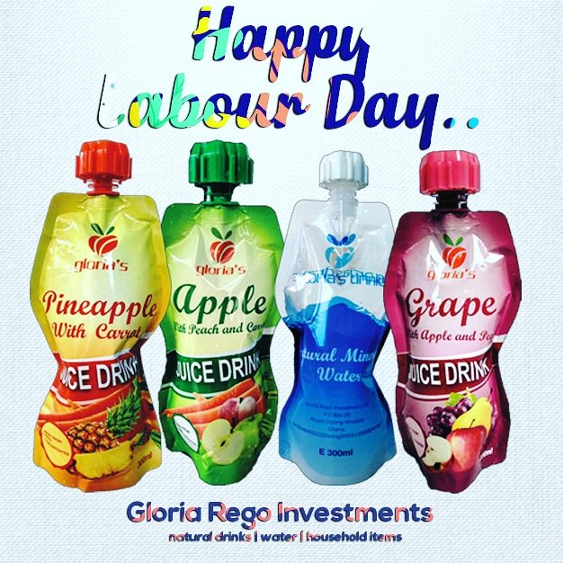 gloriasdrinks's tweet photo. Hello Ghana, 
from the entire team at #GloriasDrinks, we wish you all a happy #MayDay . As you go out to have fun, stay hydrated with Gloria's Drinks...😉😉😉 
#CitiCBS #UCL #JoySMS #UCL #Accra #Ghana #GHToday   #Glorias #Wakanda #InfinityWar https://t.co/yqiWWIc4Wd