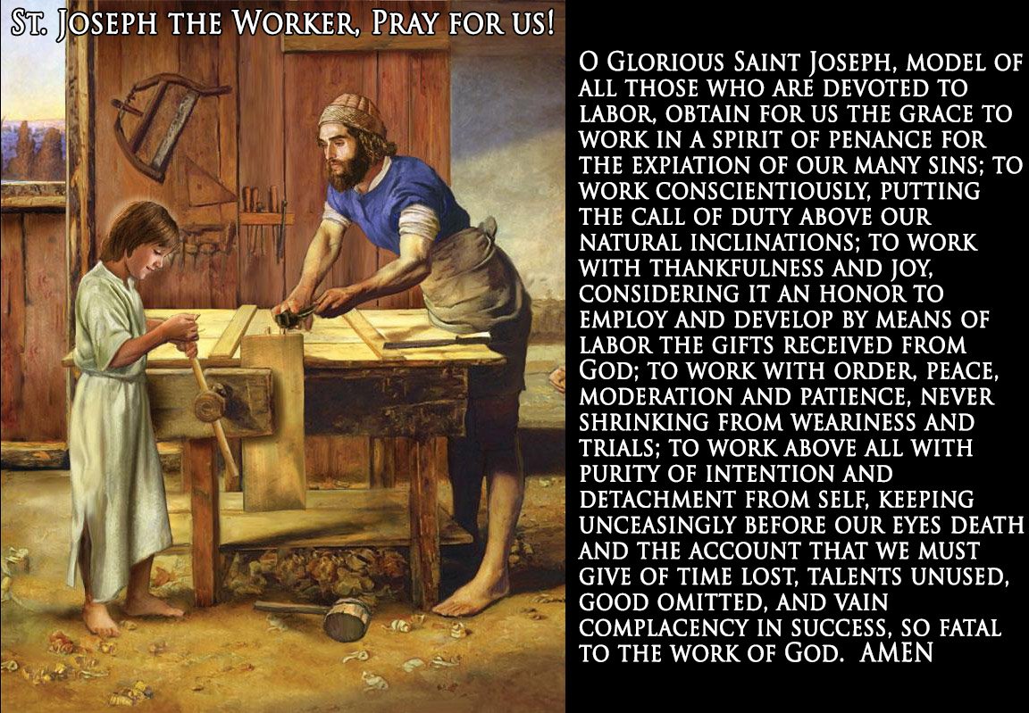 St. Joseph the Worker, Pray for us! #StJosephtheWorker #MayDay2018