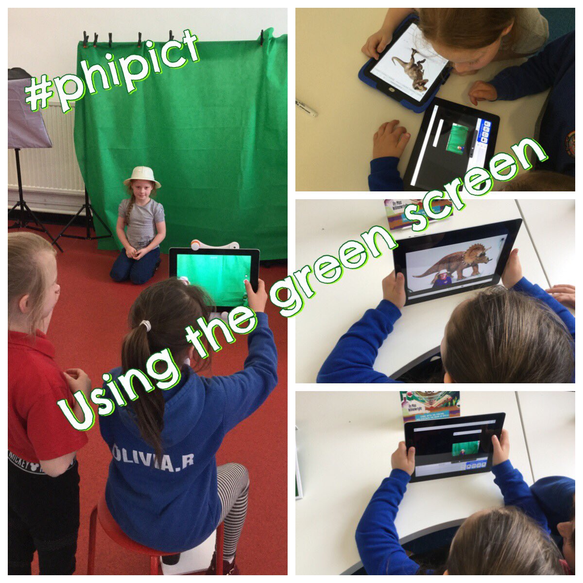 PPS_Seren's tweet image. Today the children used the green screen to start creating their very own “walking with dinosaurs” documentary 🎥🦖🦕 @Phip_Primary  #phipict #phipdinodocumentary