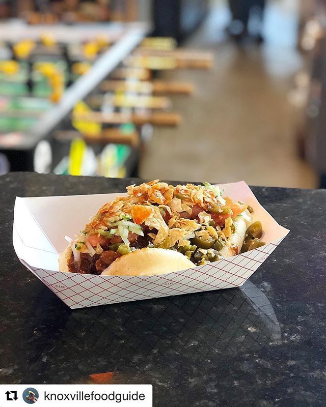 curiousdogknox's tweet photo. #Repost @knoxvillefoodguide
・・・
If you’re craving a hot dog with style you must visit @curiousdogknox for just that. Featured is the tex mex with chili jalepenos and the works. https://t.co/X983wubKPx https://t.co/UUf3CFMz5H