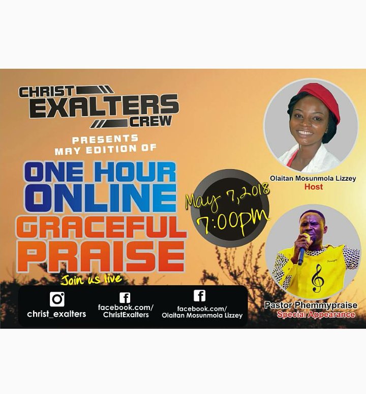 ChristExalters's tweet photo. May 7th by 7pm #Livestream #Praise #MusicThatMoves https://t.co/tyUPsXtPFy
