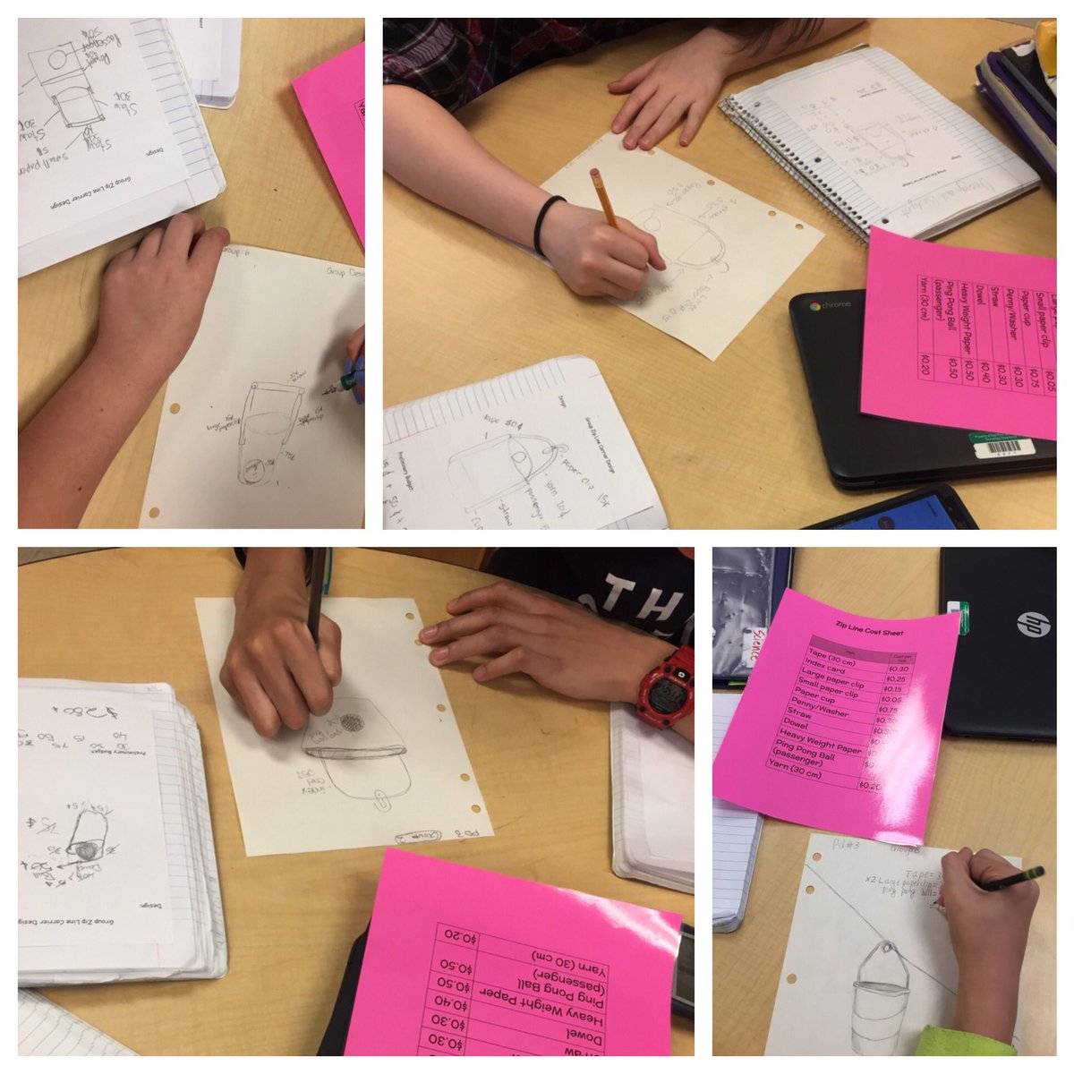 JCorona_EPSD's tweet photo. #SupremeStudents design & budget zip line carriers for our performance task #CoronasClass #ScienceIsCool #lmmslearns https://t.co/vpr9v1y28W
