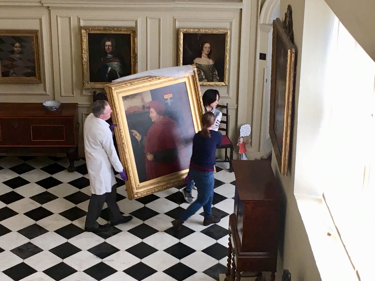 ipswichboudica's tweet photo. Cardinal Wolsey being relocated by our Heritage Manager Philip Wise and new Display Team members Sammi and Lucy.
Making room in the #WolseyArtGallery for the Sudbourne Park Printmakers exhibition opening at #ChristchurchMansion on Saturday 12th May! 
https://t.co/RThJ629I5J https://t.co/mMClFv11pp