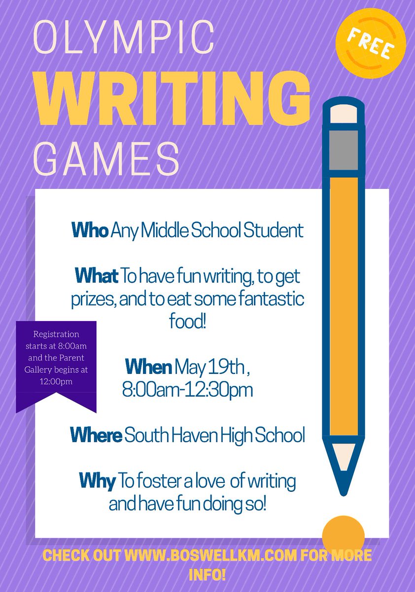SoHaWC's tweet photo. We’re getting close! Help your middle schooler foster a love of writing + prep them for hs writing! Sign up for the Olympic Writing Games at https://t.co/hUEYY9Skq3 #shpsrams #wcchat #writingcenters @j_sards58_6 @chessking500 @herrera_aol https://t.co/z1JWs4TvJq