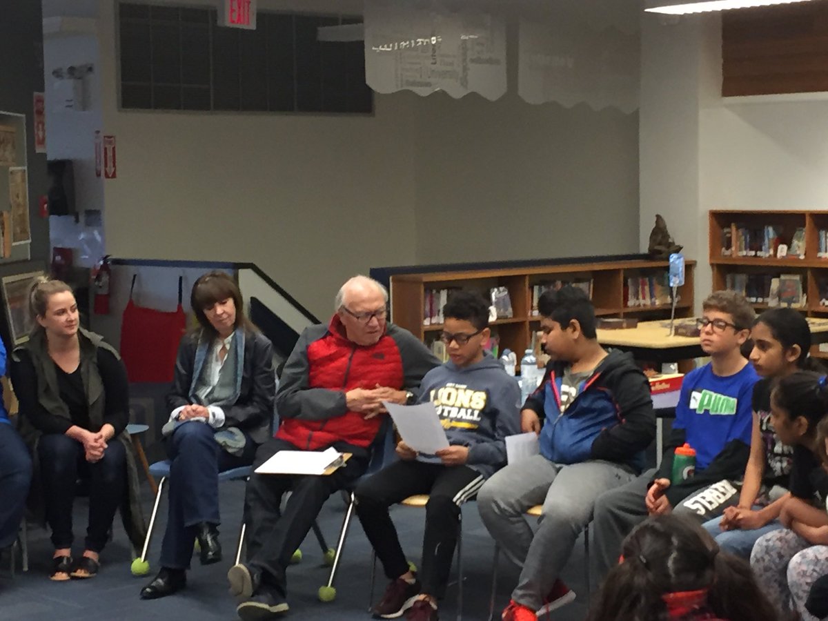Elder Fontaine listening to grade 6 students’ Turning Points narratives