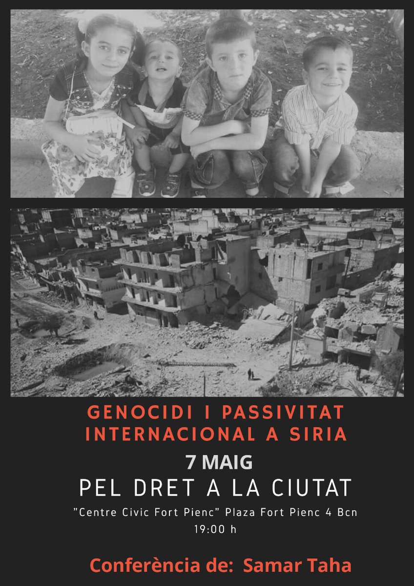 peldretciutat's tweet photo. La nostra companya, Samar Taha, ens explicarà com des de una ciutat tan humana i acollidora com és Barcelona, treballa per aquests nens refugiats. https://t.co/QJY6QMFrGy