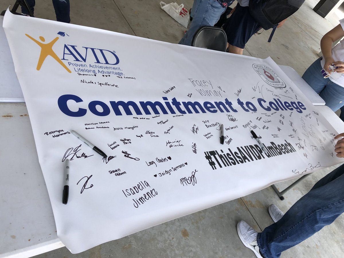 pbchsAVID's tweet image. Day 2 of #AvidAwarenessWeek and we are committing to college! Seniors are also signing our ACCEPTED poster! #ThisIsAVIDPalmBeach