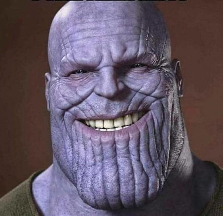 megacepe's tweet photo. semenjak melihat Thanos di #InfinityWar , aku tidak mau makan gethuk lindri lagi. https://t.co/vBHHmKFmay