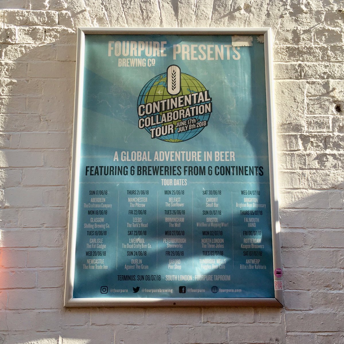 Check our ace new posters for the upcoming @fourpurebrewing Continental Collaboration tour! We're very excited to be a part of it - come down on Friday June 22nd to try six different beers from six different continents! 🍻🌎✈️🍻