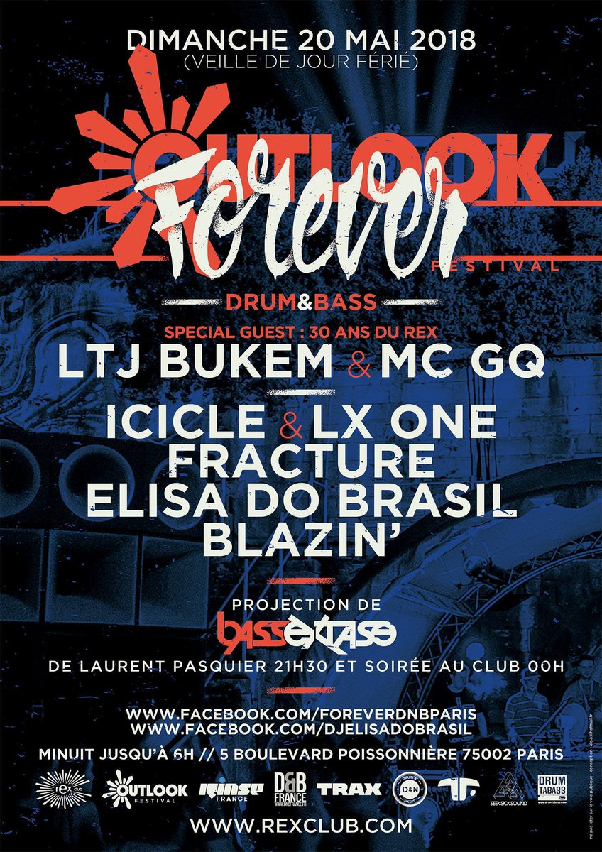 ashelone's tweet photo. My movie #BassExtase will be screen on May 20 at the cinema @LeGrandRex before this magical @ForeverDnBParis X @OutlookFestival party for the 30 years anniversary of the @rexclub with the legend @therealLTJbukem, @Iciclemusic, @CharlieFracture and the lovely @elisadobrasil ❤❤❤ https://t.co/X2yyi2VrXb