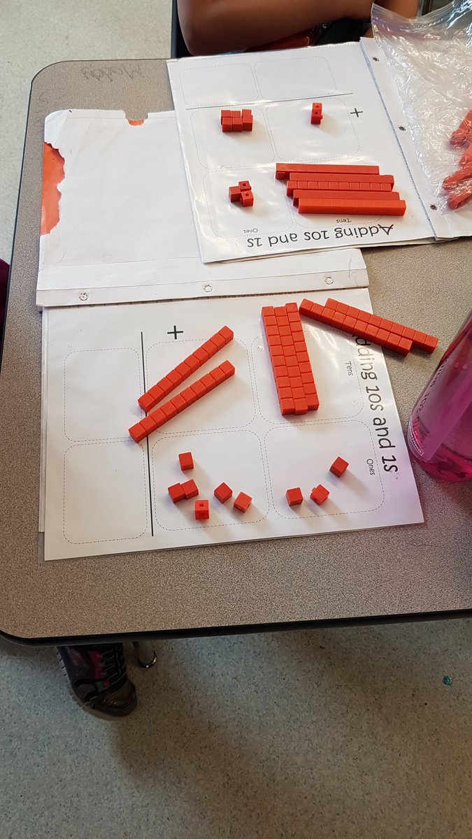 Using place value to add double digit numbers! Next step, regrouping! #engagedlearners #grade2 #handsonlearning <a href="/ENDHuskies/">École Notre Dame</a>