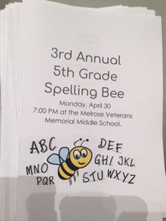 WinthropMPS's tweet photo. Congratulations to our fifth-grade spelling team. They did a terrific job at last night's annual Melrose City-Wide Spelling Bee! Thank you to the Melrose Rotary for sponsoring this great event! #gowildcats https://t.co/GzdPpDDBWb