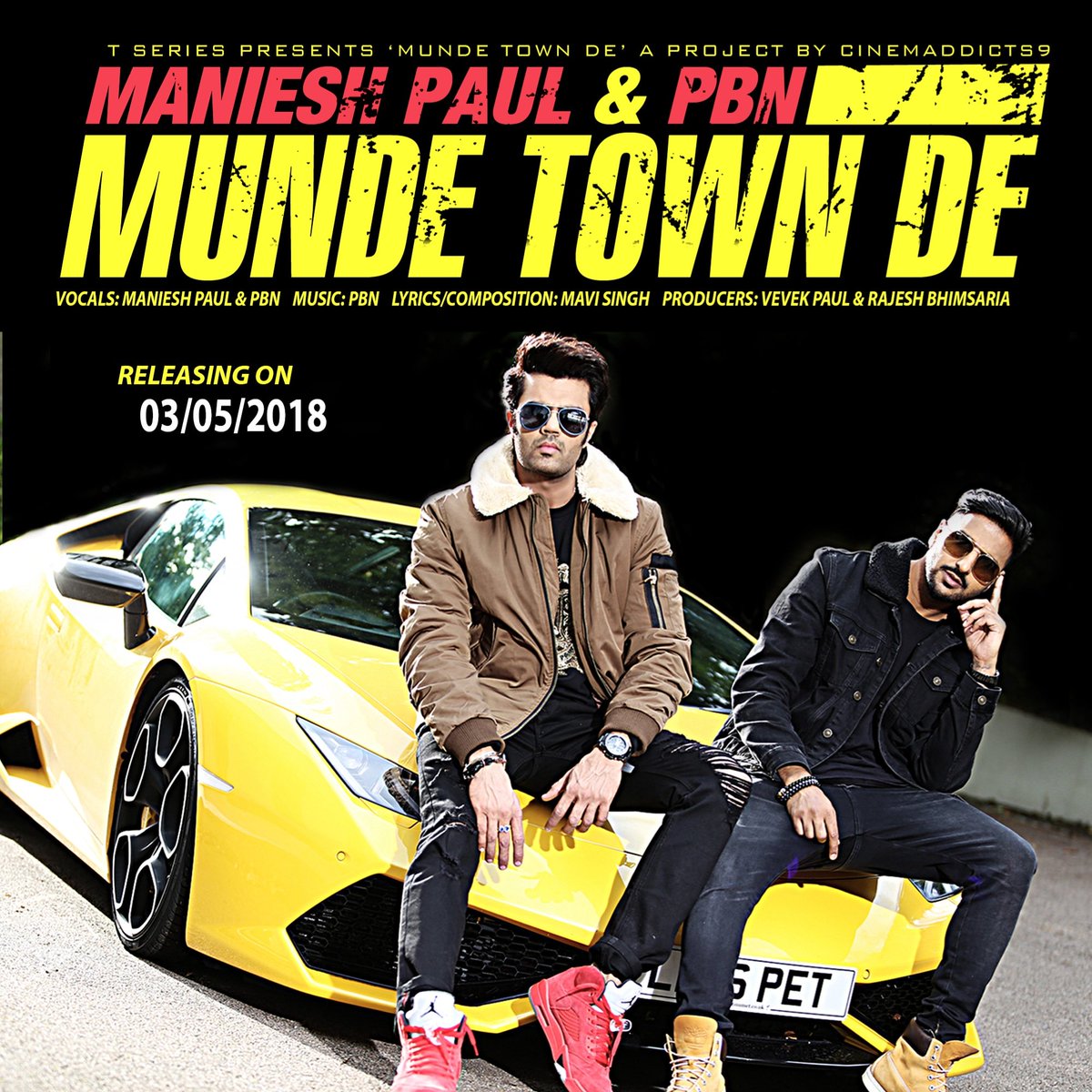 pbn's tweet photo. Proud to announce my new release alongside India's talented actor, tv host and anchor @ManishPaul03 

'MUNDE TOWN DE' releases worldwide this Thursday!

Get your subwoofers and shades ready! 🔊😎🔥 https://t.co/3x9T8l40m4
