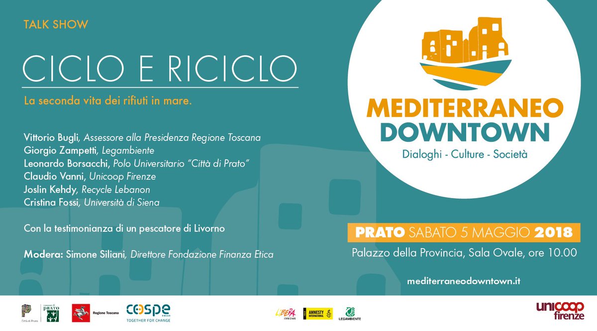 MedTownFestival's tweet photo. #programmainpillole Economia circolare e finanza etica sono al centro dell’incontro. Dalla Toscana al Libano parleremo di esperienze virtuose di recupero e trasformazione dei rifiuti che inquinano il Mediterraneo: https://t.co/0wqx8TAYxs https://t.co/0uIcx9JMKo