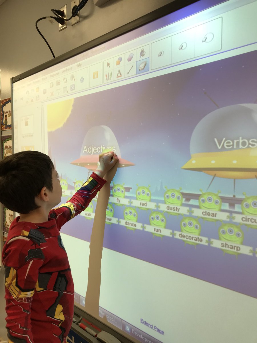 MWitles's tweet image. Sorting verbs and adjectives! #AACPSAwesome #Kindergarten #technologyforlearning
